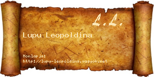 Lupu Leopoldina névjegykártya